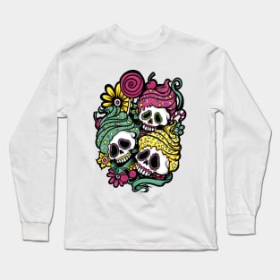 Sugar Skull Cup Cakes Long Sleeve T-Shirt